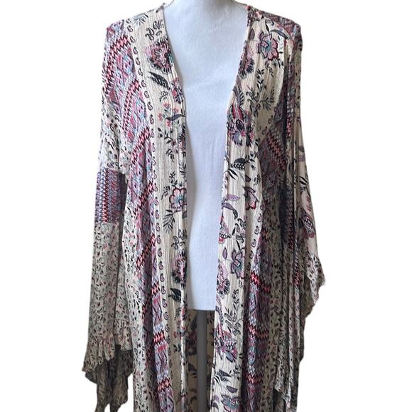 Altar’d State Women Wrap Top S Long Line Open Front Cardigan Boho Cottagecore - Picture 4 of 14